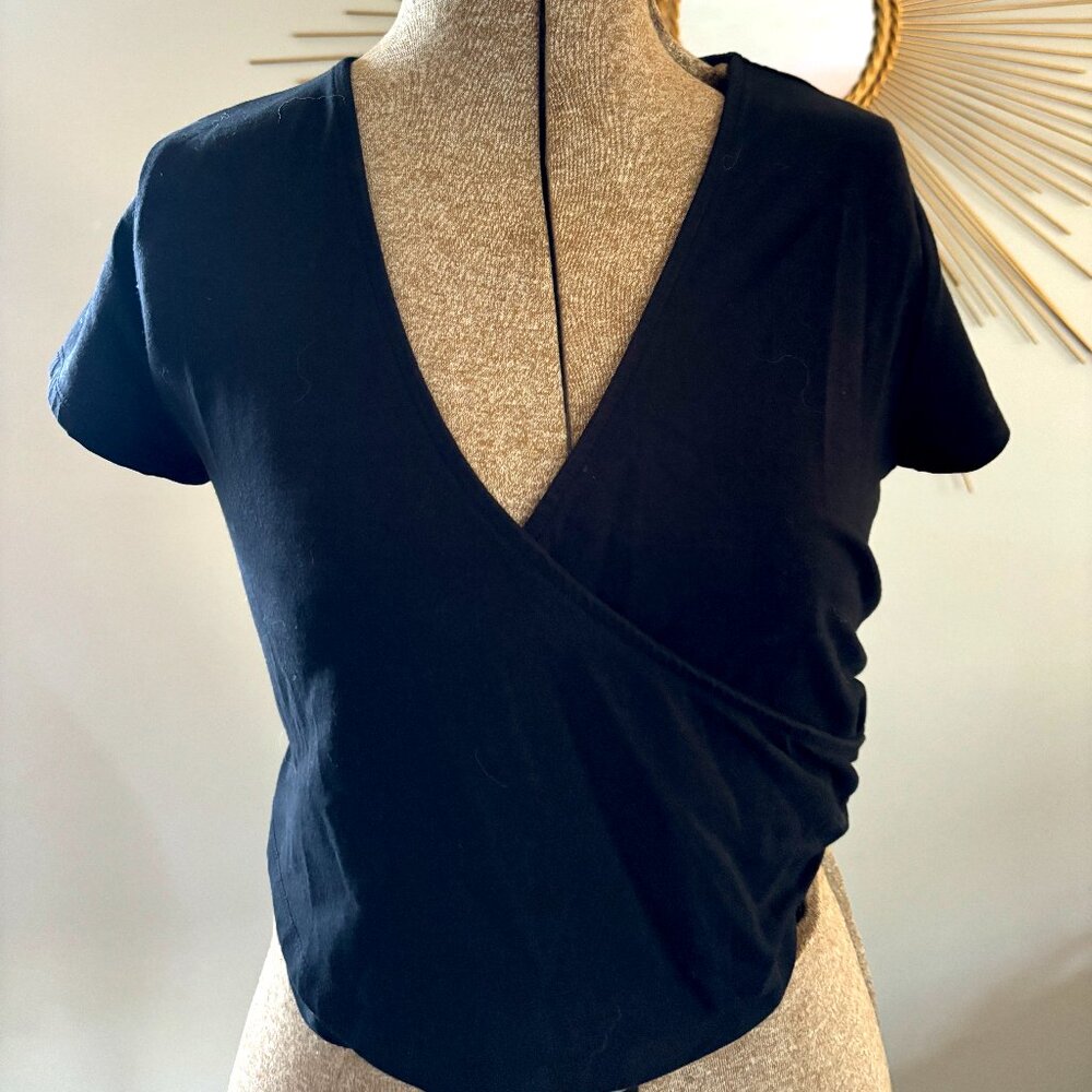 Black Wrap Crop Top